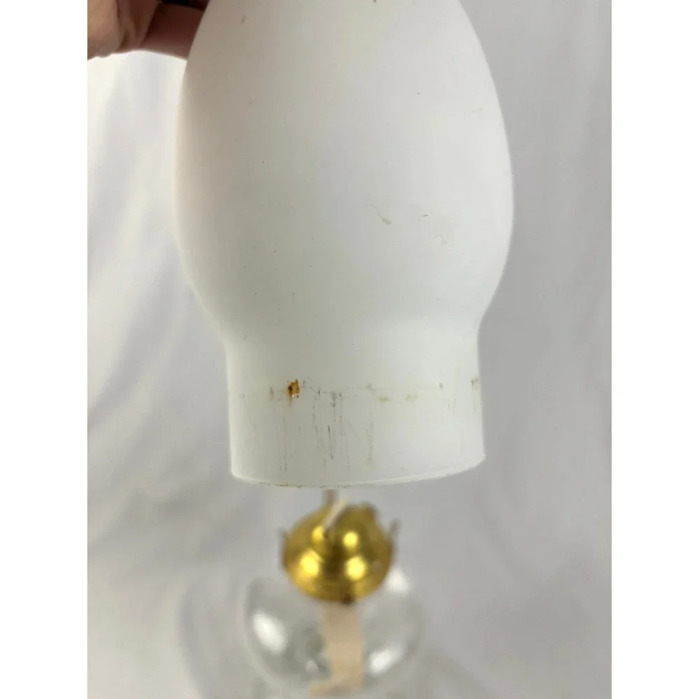 Vintage‎ Clear Glass Hurricane Oil Lamp Frosted Chimney Kerosene Lantern
